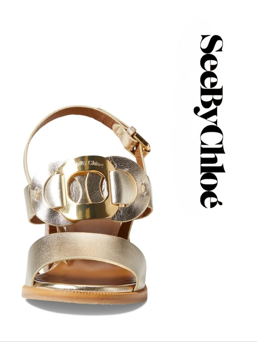 See by Chloe Chany City Sandal Light Gold EU 35.5 (US Women's 5.5) M - Picture 2 of 3